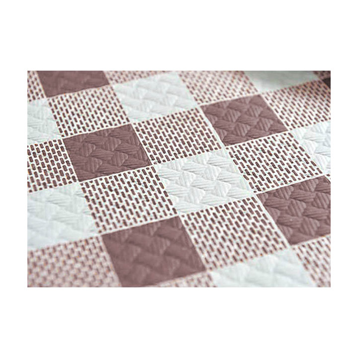 Pre-Cut Paper Tablecloth Brown Checkers 40g 1x1m (400 Units)  