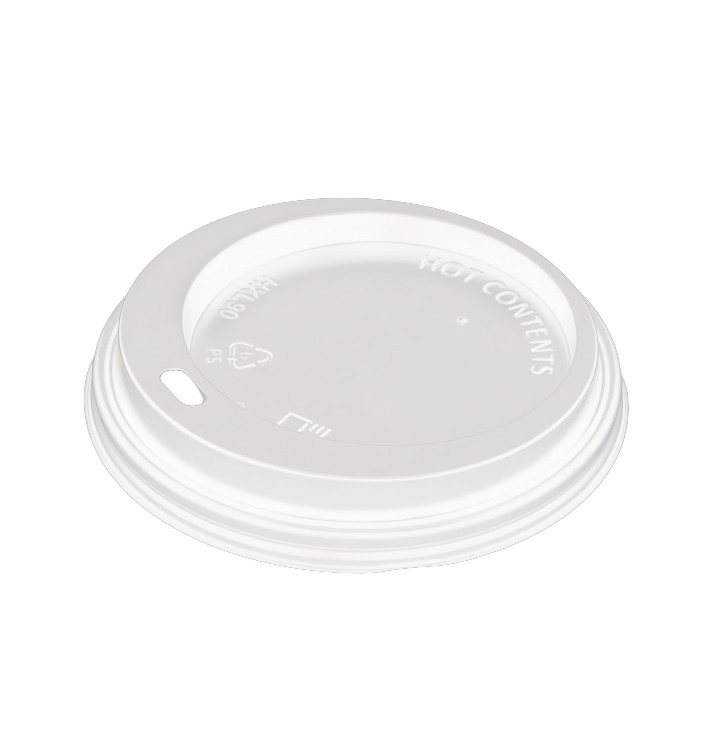 Lid for Paper Cup Hole White 12, 16 and 22 Oz Ø9,0cm (100 Units)  