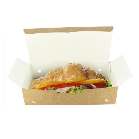 Caja kraft para fritos, snacks y comida para llevar