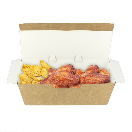 Caja kraft para aperitivos, snacks y comida para llevar