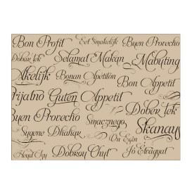 Pre-Cut Paper Tablecloth 1,2x1,2m "Buen Provecho" Kraft 40g (300 Units)