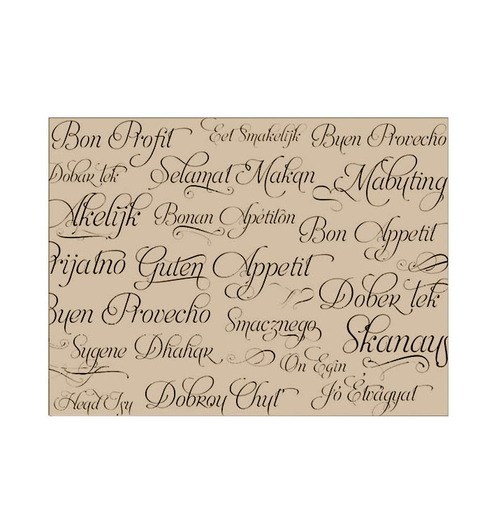 Pre-Cut Paper Tablecloth 1,2x1,2m "Buen Provecho" Kraft 40g (300 Units)