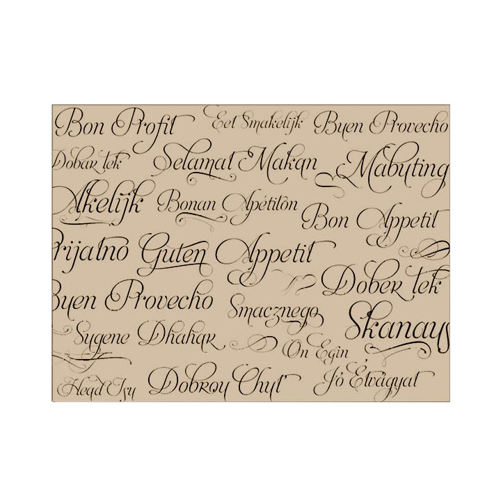 Pre-Cut Paper Tablecloth 1,2x1,2m "Buen Provecho" Kraft 40g (300 Units)