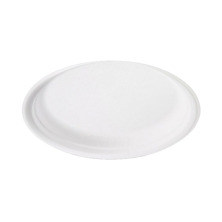 Sugarcane Plate Bagasse White Ø25,3 cm (500 Units)