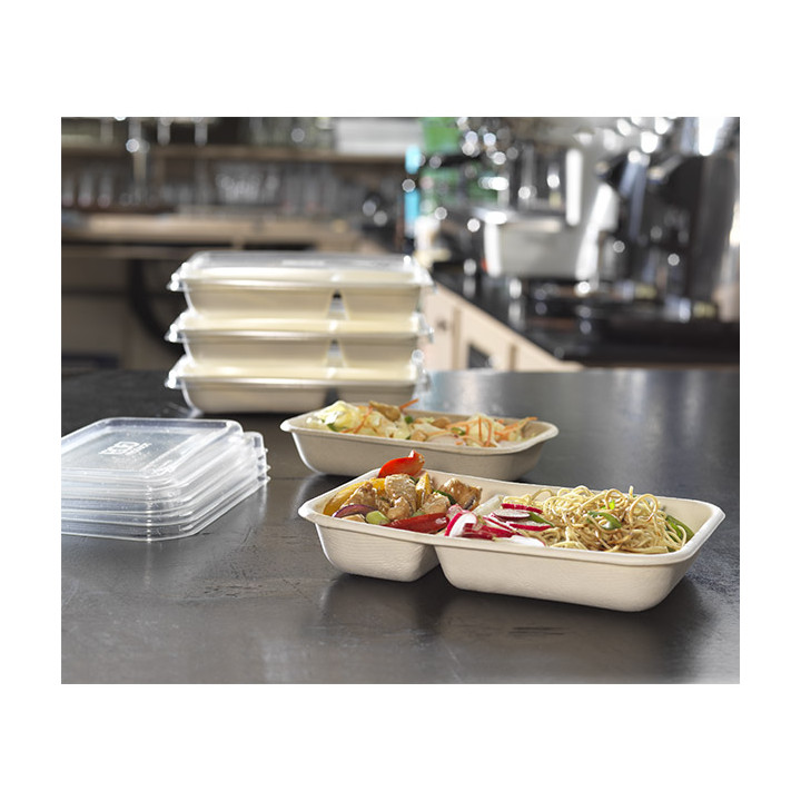 Sugarcane Tray Ecologic White 2C 710ml 21,5x14,0x4,0 cm (400 Units)