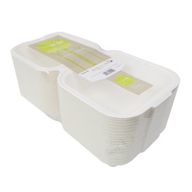 Sugarcane Burger Box White 15x15x7,5cm (500 Units)