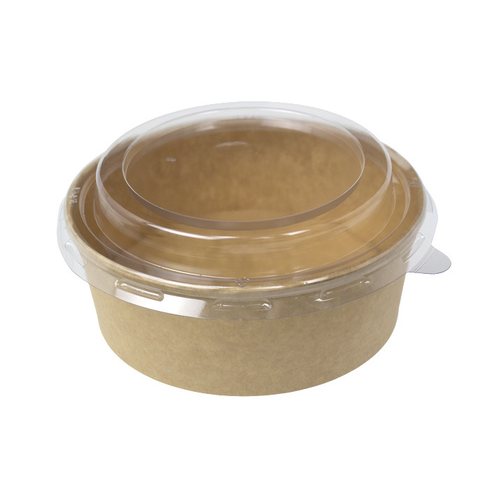 Paper Kraft-Kraft Soup Bowl with PP Lid 550ml (250 Units)