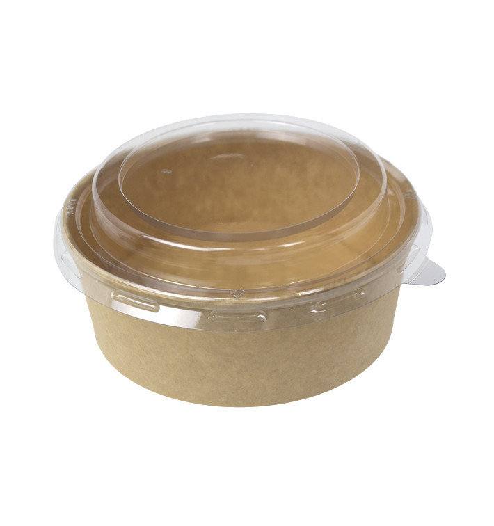 Paper Kraft-Kraft Soup Bowl with PP Lid 550ml (50 Units)