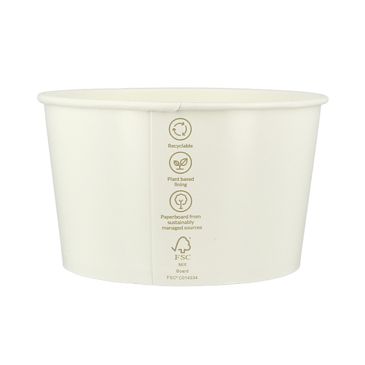 Renewable Paper Salad Bowl White 635ml Ø12,5cm (360 Units)