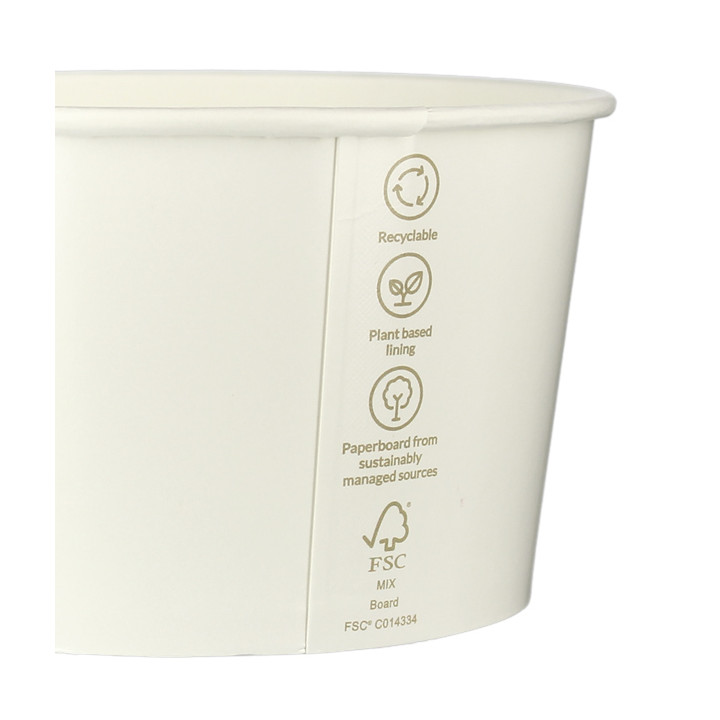 Renewable Paper Salad Bowl White 635ml Ø12,5cm (360 Units)