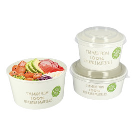 Renewable Paper Salad Bowl White 635ml Ø12,5cm (45 Units)