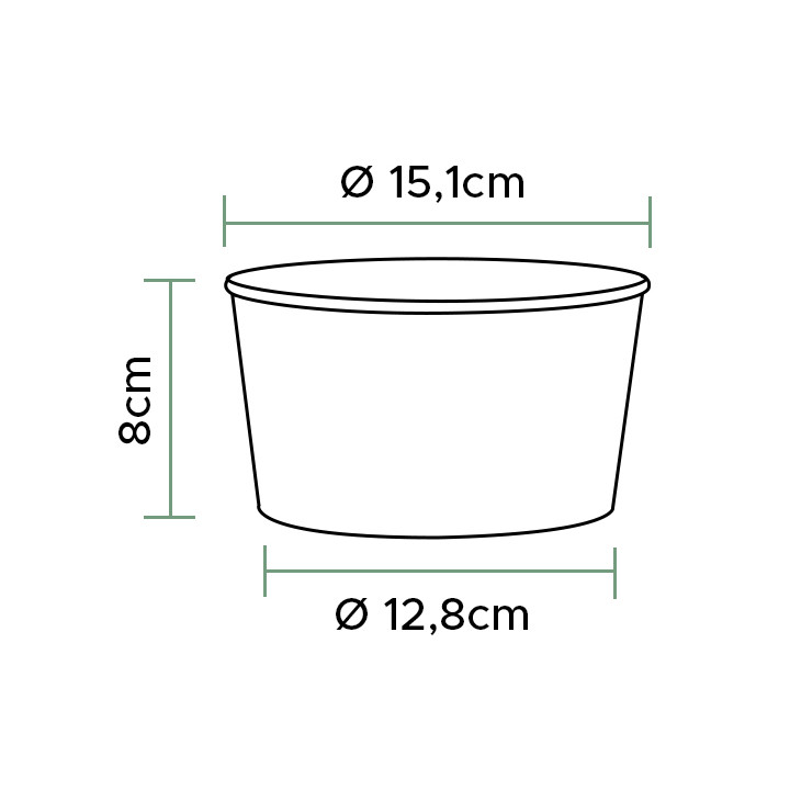 Renewable Paper Salad Bowl White 1030ml Ø15,1cm (34 Units)