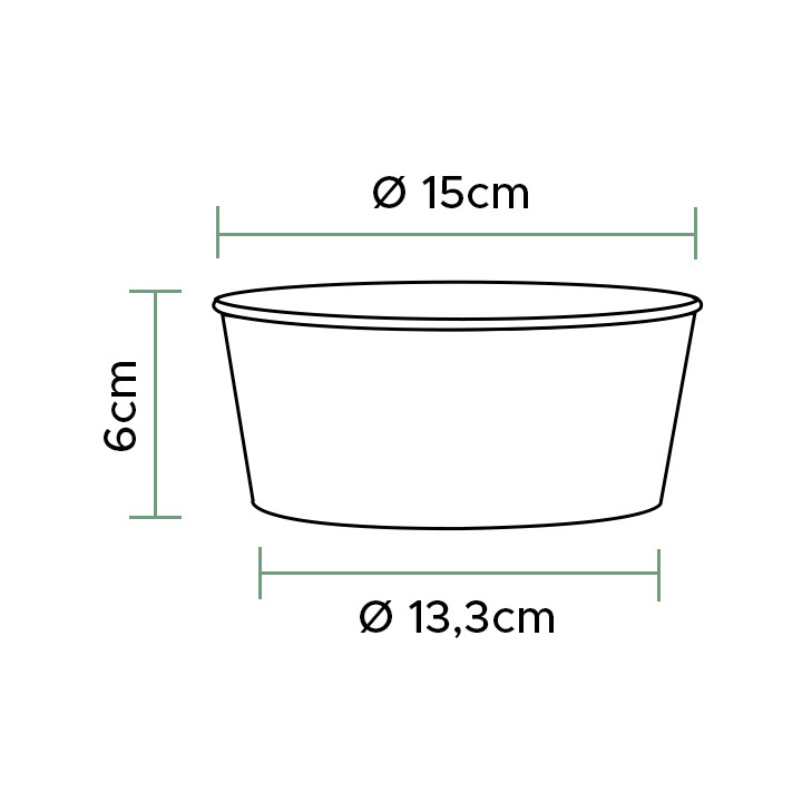 Renewable Paper Salad Bowl White 775ml Ø15cm (45 Units)