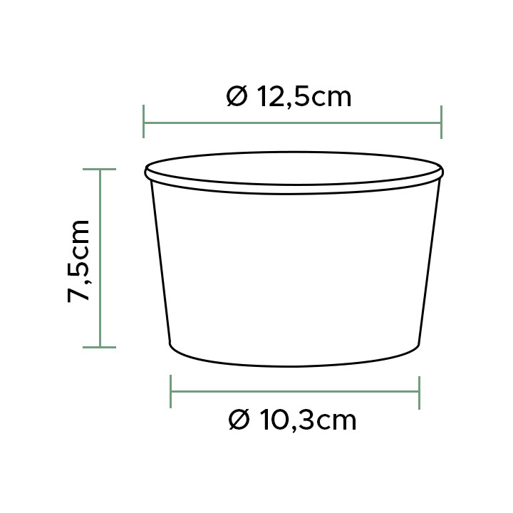 Renewable Paper Salad Bowl White 635ml Ø12,5cm (45 Units)
