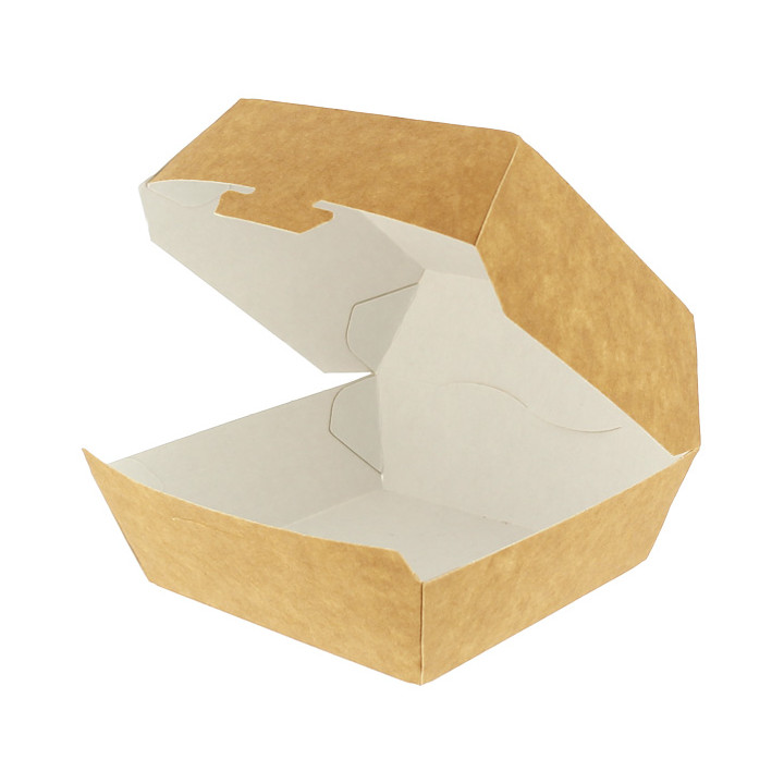 Paper Burger Box Kraft 12x12x7cm (25 Units)