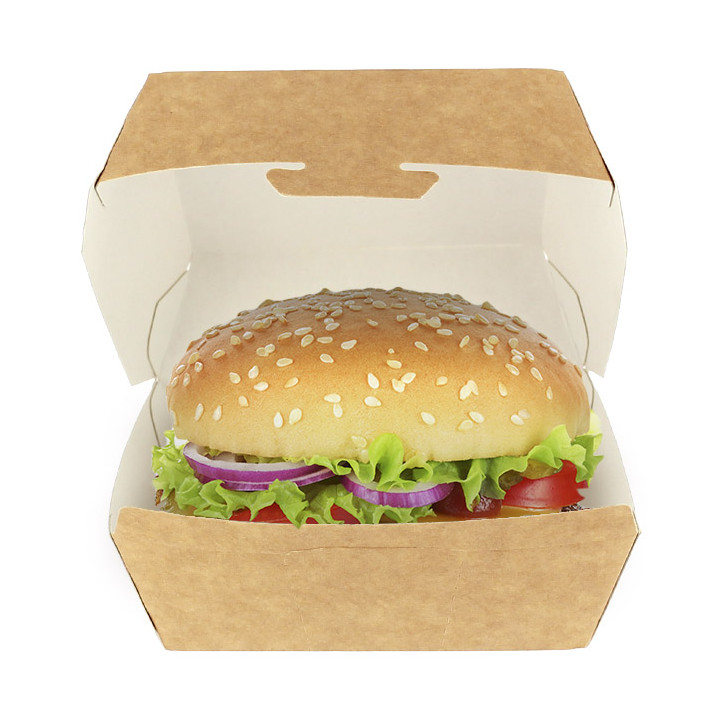 Paper Burger Box Kraft 12x12x7cm (25 Units)