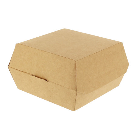 Large kraft box for XXL burgers in take away, delivery and food trucks