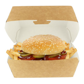 Paper Burger Box Kraft Mega Size 16,5x18x9cm (25 Units) 