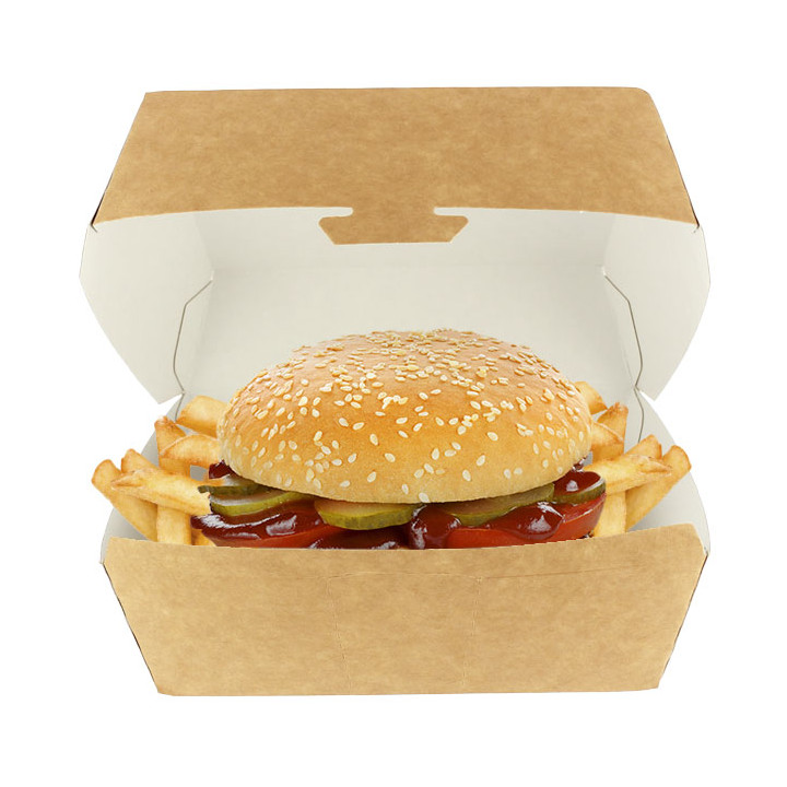 Paper Burger Box Kraft Mega Size 16,5x18x9cm (25 Units) 