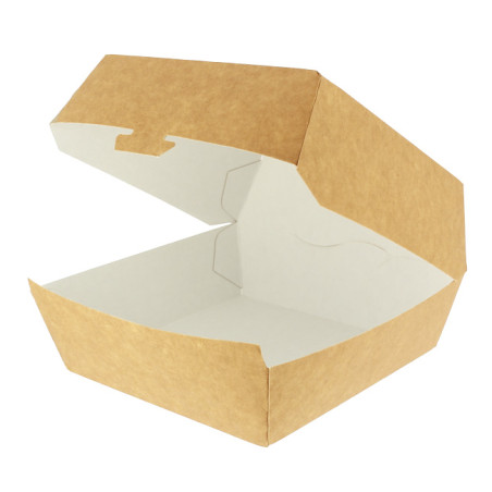 Large kraft box for burgers, sandwiches and takeaway and delivery meal combos