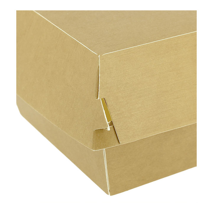 Paperboard Burger Box Kraft Double Closing 11x11x7,5cm (50 Units)