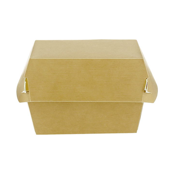 Paperboard Burger Box Kraft Double Closing 11x11x7,5cm (450 Units)
