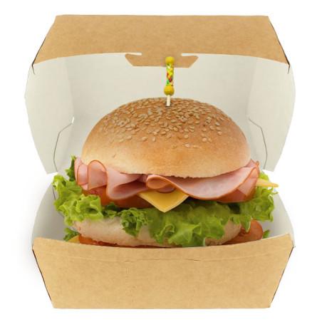 XXL kraft burger box 14.5 × 14.5 × 8 cm