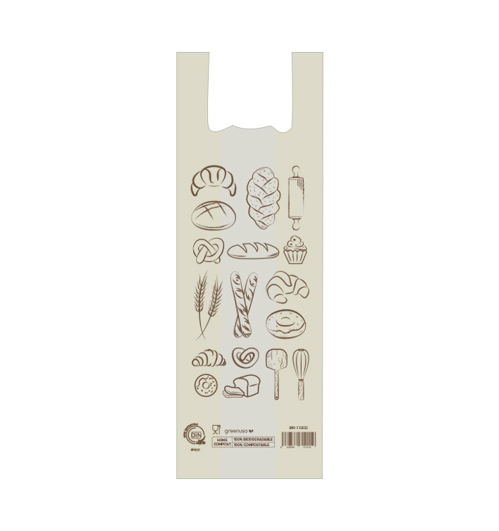 Bread T-shirt Bag Home Compost “Bakery” 30x60cm (100 Units) 
