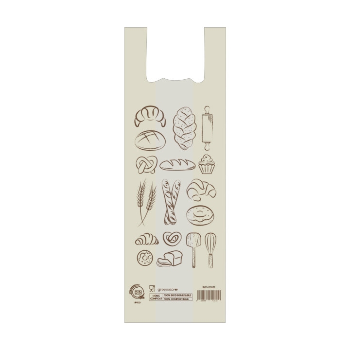 Bread T-shirt Bag Home Compost “Bakery” 30x60cm (100 Units) 