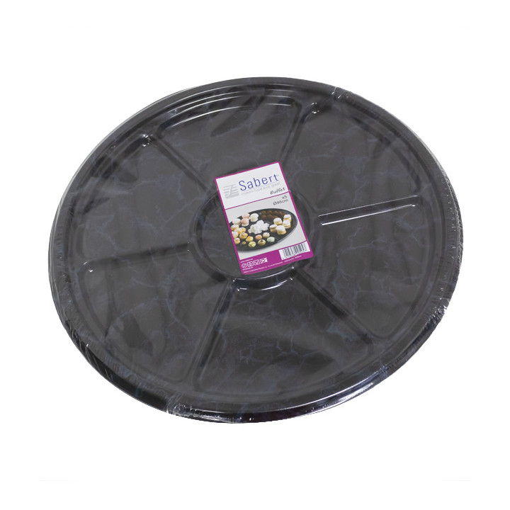 Plastic Tray Marble 6C 46 cm (50 Uds)