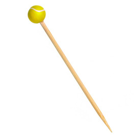 Bamboo Food Pick Tennis Design 12cm (1000 Units)