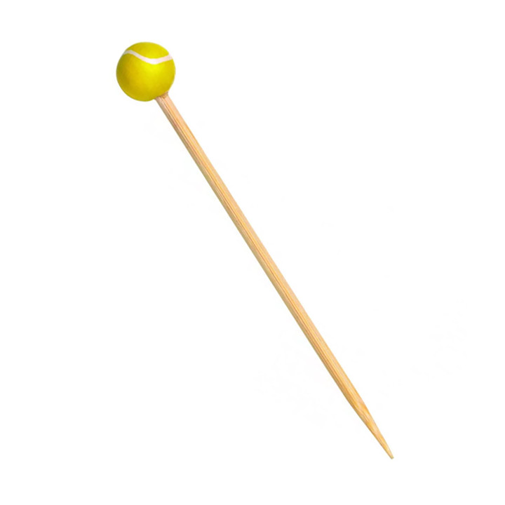 Bamboo Food Pick Tennis Design 12cm (1000 Units)