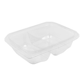 Plastic Deli Container PET Tamper-Evident 2C 200/300ml 18x14x4cm (390 Units)