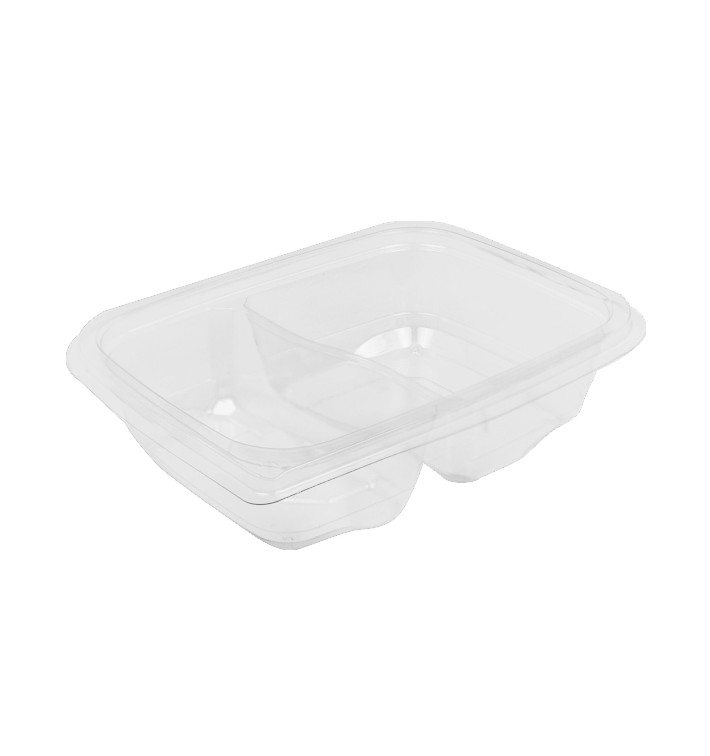 Plastic Deli Container PET Tamper-Evident 2C 200/300ml 18x14x4cm (390 Units)