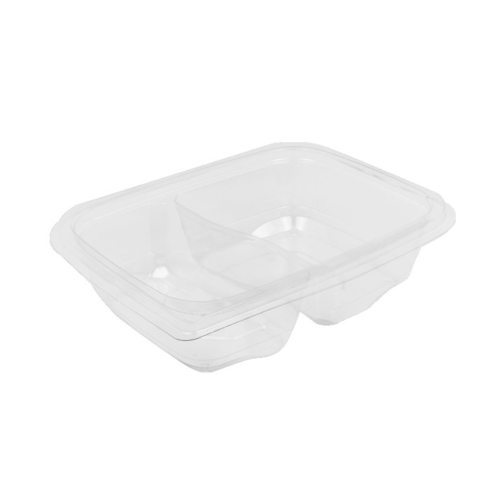 Plastic Deli Container PET Tamper-Evident 2C 200/300ml 18x14x4cm (390 Units)