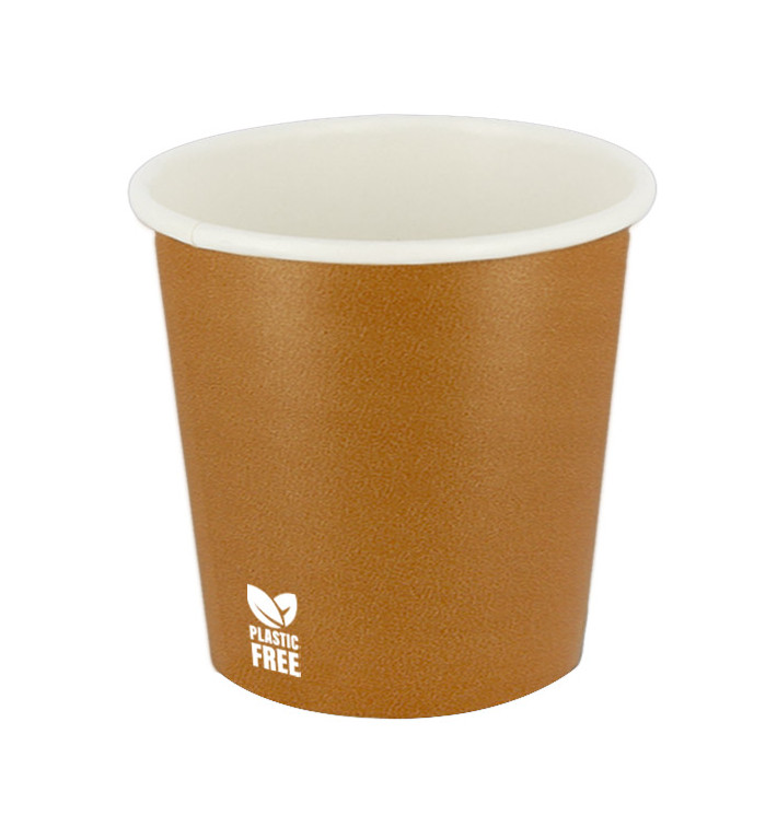 Plastic-Free Paper Cup 4Oz/120ml "Caramel" Ø6,2cm (1.000 Units)
