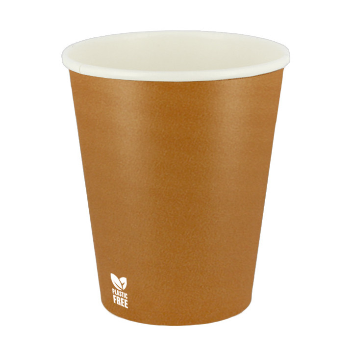 Plastic-Free Paper Cup 8 Oz/240ml "Caramel" Ø8,0cm (1.000 Units)