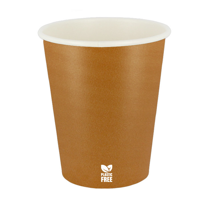 Plastic-Free Paper Cup 8 Oz/240ml "Caramel" Ø8,0cm (1.000 Units)