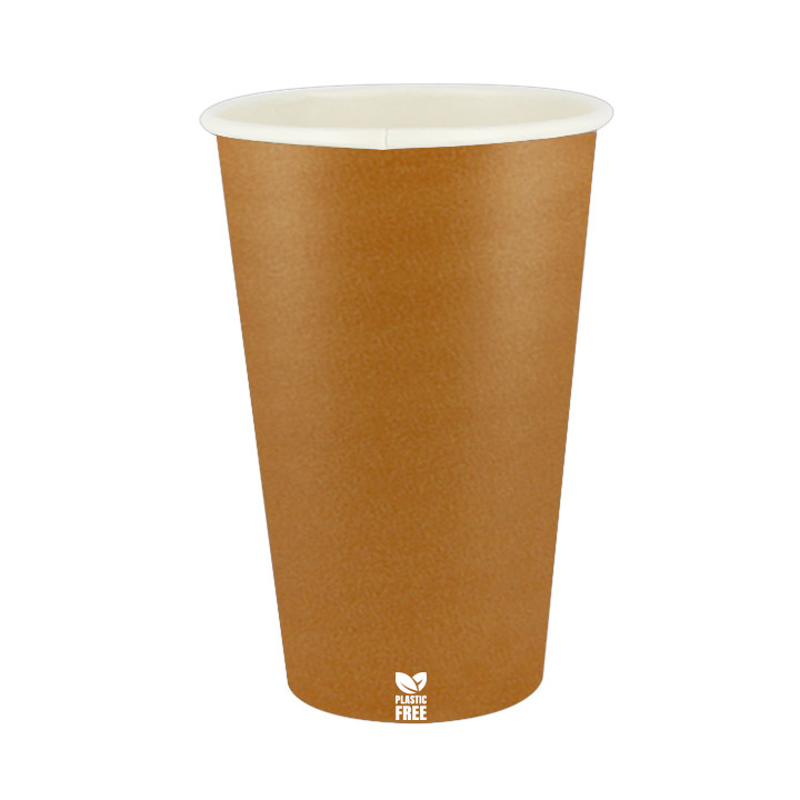 Plastic-Free Paper Cup 16 Oz/480ml "Caramel" Ø9,0cm (1.000 Units)
