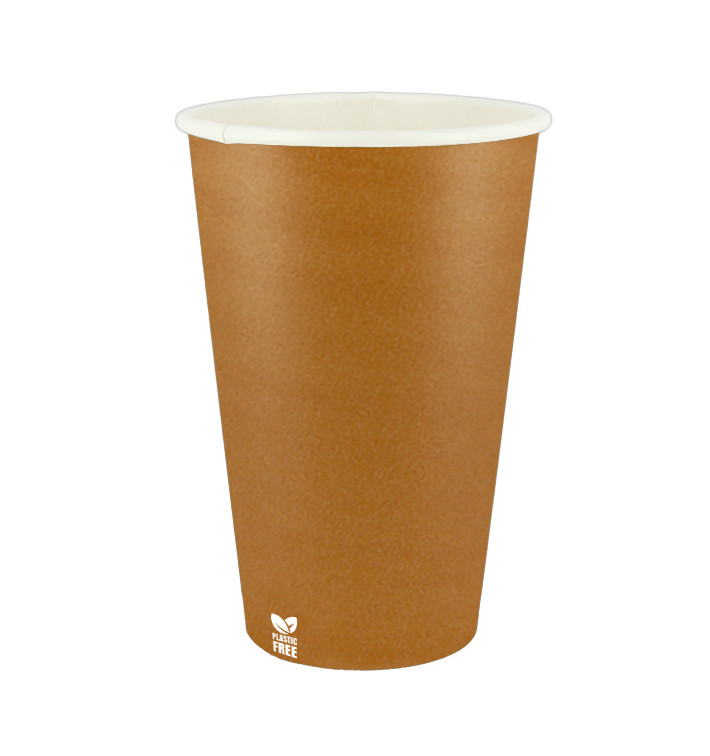 Plastic-Free Paper Cup 16 Oz/480ml "Caramel" Ø9,0cm (50 Units)