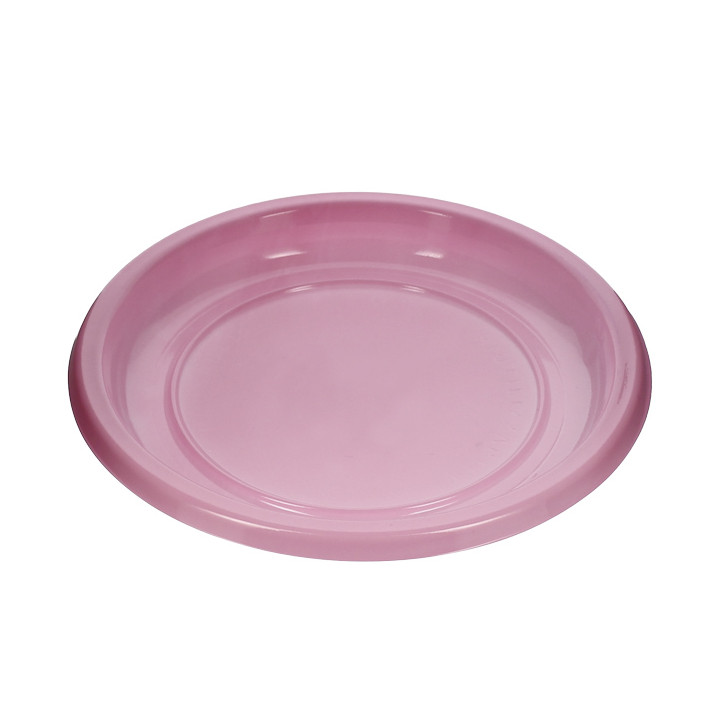 Reusable Plate Flat Economic PS Pink Ø17cm (25 Units) 