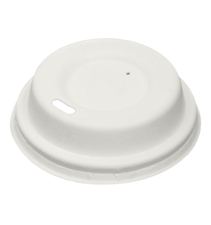 Lid with Hole of Moulded Cellulose Fibre White Ø6,2cm (2.000 Units)