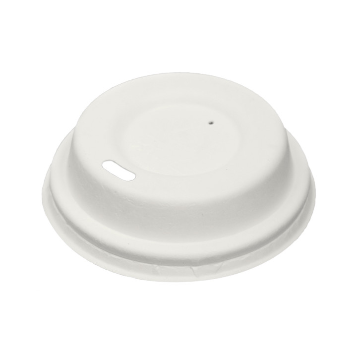 Lid with Hole of Moulded Cellulose Fibre White Ø6,2cm (2.000 Units)