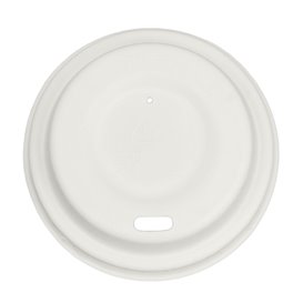 Lid with Hole of Moulded Cellulose Fibre White Ø6,2cm (2.000 Units)