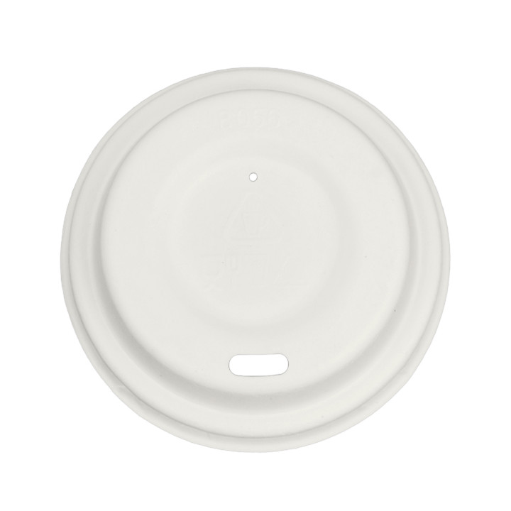 Lid with Hole of Moulded Cellulose Fibre White Ø6,2cm (50 Units)
