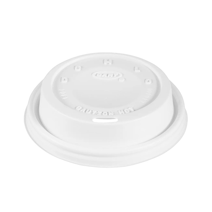 Plastic Lid PS "Cappuccino" White Ø8,6cm (100 Units)  