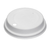 Lid with Hole of Moulded Cellulose Fibre White Ø9cm (50 Units)