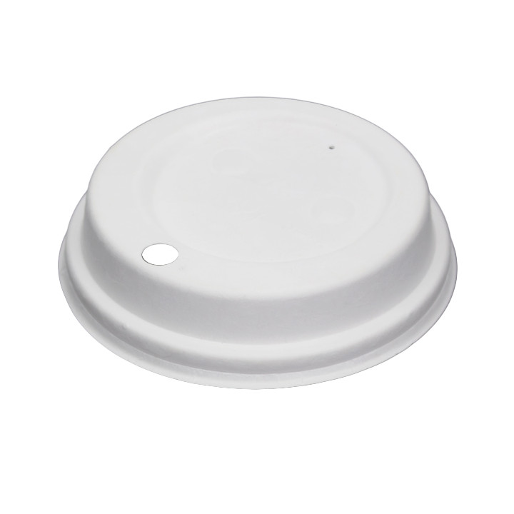 Lid with Hole of Moulded Cellulose Fibre White Ø9cm (50 Units)