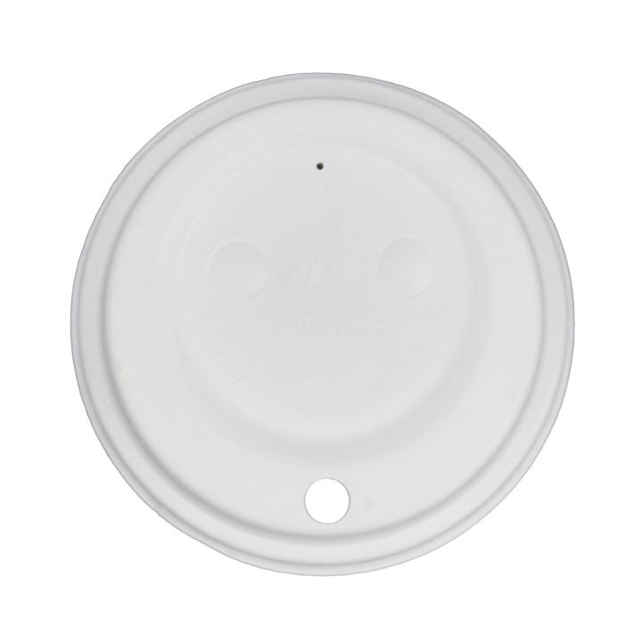 Lid with Hole of Moulded Cellulose Fibre White Ø9cm (50 Units)