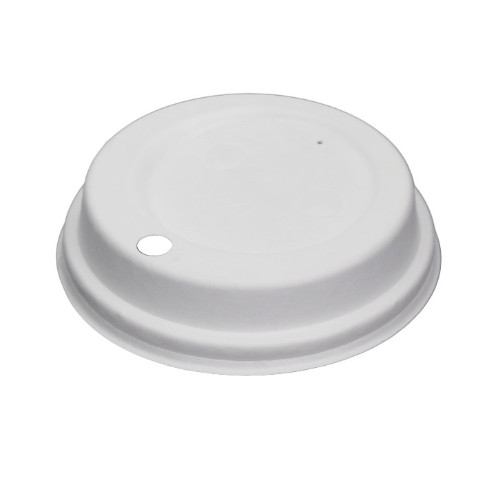 Lid with Hole of Moulded Cellulose Fibre White Ø9cm (1.200 Units)